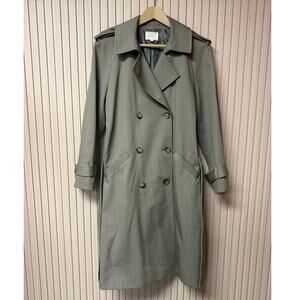 Sézane Scott Trench Coat Olive Green Women’s Size 38 / US 6